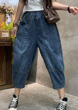 Load image into Gallery viewer, diy Blue fashion Pockets denim Pants Spring