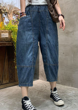 Load image into Gallery viewer, diy Blue fashion Pockets denim Pants Spring