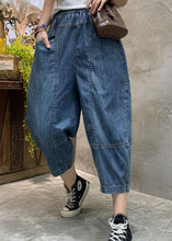 Load image into Gallery viewer, diy Blue fashion Pockets denim Pants Spring