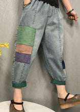 Load image into Gallery viewer, diy Blue fashion patch applique denim Pants Spring