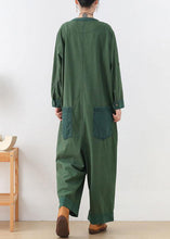 Load image into Gallery viewer, diy Green Retro Casual Fall Denim Romper Outfit