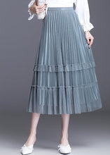Load image into Gallery viewer, diy Grey High Waist Patchwork A Line Fall Skirt