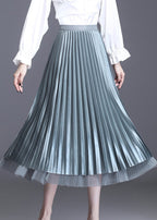 diy Grey High Waist Patchwork A Line Fall Skirt