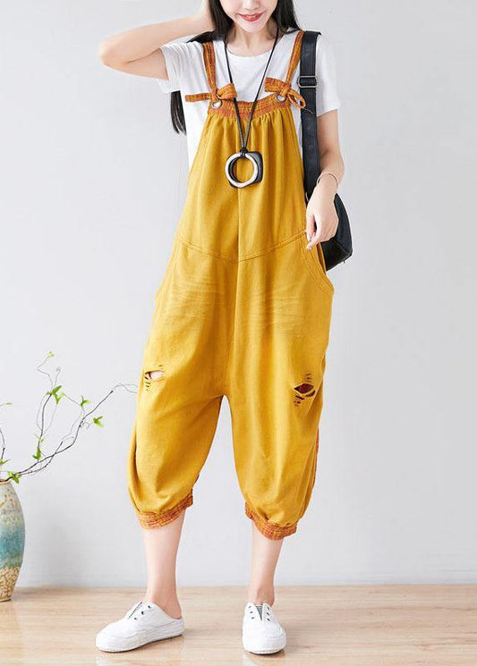 diy Yellow Pockets Patchwork Plaid Fall Outfits Rompers Cotton