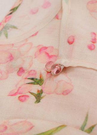 diy o neck half sleeve linen blouses for women Shirts pink print tops