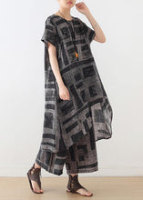 Load image into Gallery viewer, Blue Prints Casual Cotton Blend Two Pieces Side Open Tops And Elastic Waist Wide Leg Pants