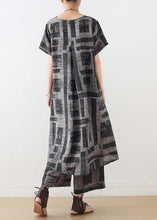 Load image into Gallery viewer, Blue Prints Casual Cotton Blend Two Pieces Side Open Tops And Elastic Waist Wide Leg Pants