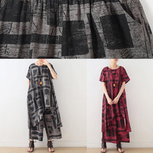Load image into Gallery viewer, Blue Prints Casual Cotton Blend Two Pieces Side Open Tops And Elastic Waist Wide Leg Pants