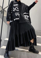 spring women casual high waist asymmetric hem skirts