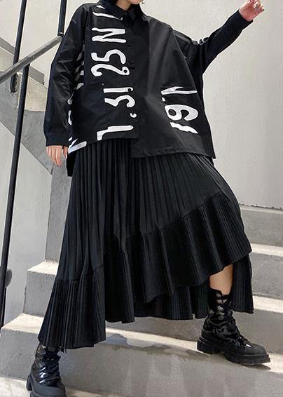 spring women casual high waist asymmetric hem skirts