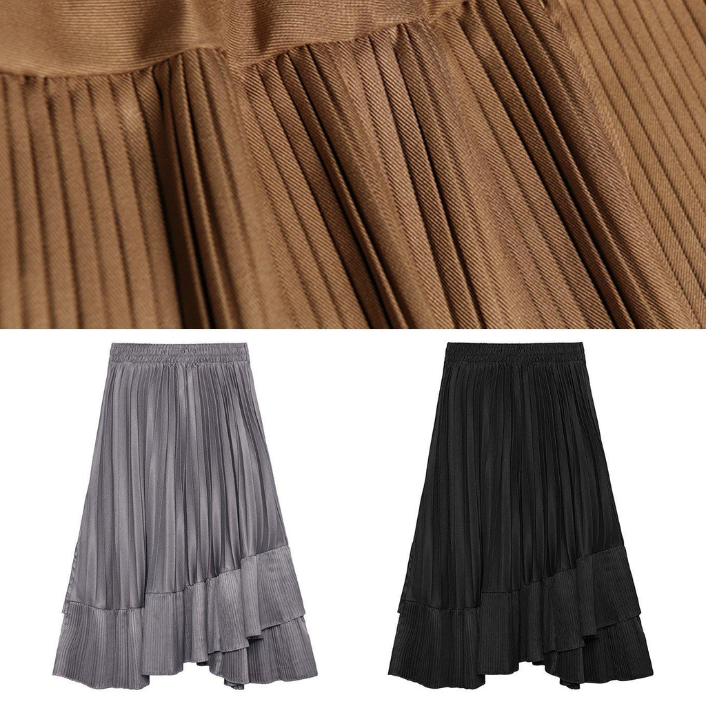 spring women casual high waist asymmetric hem skirts