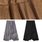 spring women casual high waist asymmetric hem skirts