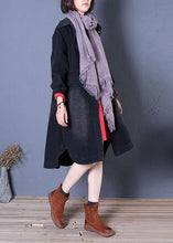 Load image into Gallery viewer, fine fall denim black lapel Large pockets overcoat