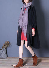 Load image into Gallery viewer, fine fall denim black lapel Large pockets overcoat