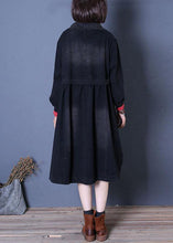 Load image into Gallery viewer, fine fall denim black lapel Large pockets overcoat