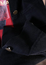 Load image into Gallery viewer, fine fall denim black lapel Large pockets overcoat