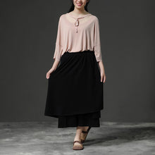 Load image into Gallery viewer, fine pure cotton blended tops plus size Light Pink Casual Summer Women Pullover Shirt