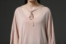 Load image into Gallery viewer, fine pure cotton blended tops plus size Light Pink Casual Summer Women Pullover Shirt