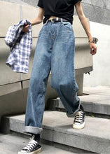 Load image into Gallery viewer, winter vintage denim blue pants high waist wide leg trousers